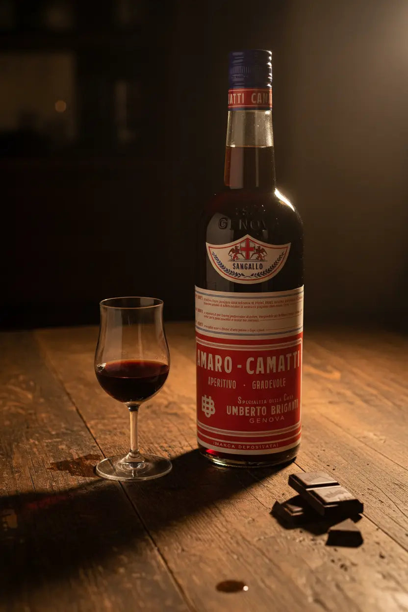 Sangallo Amaro Camatti 700mL bottle of bitters from Italy.