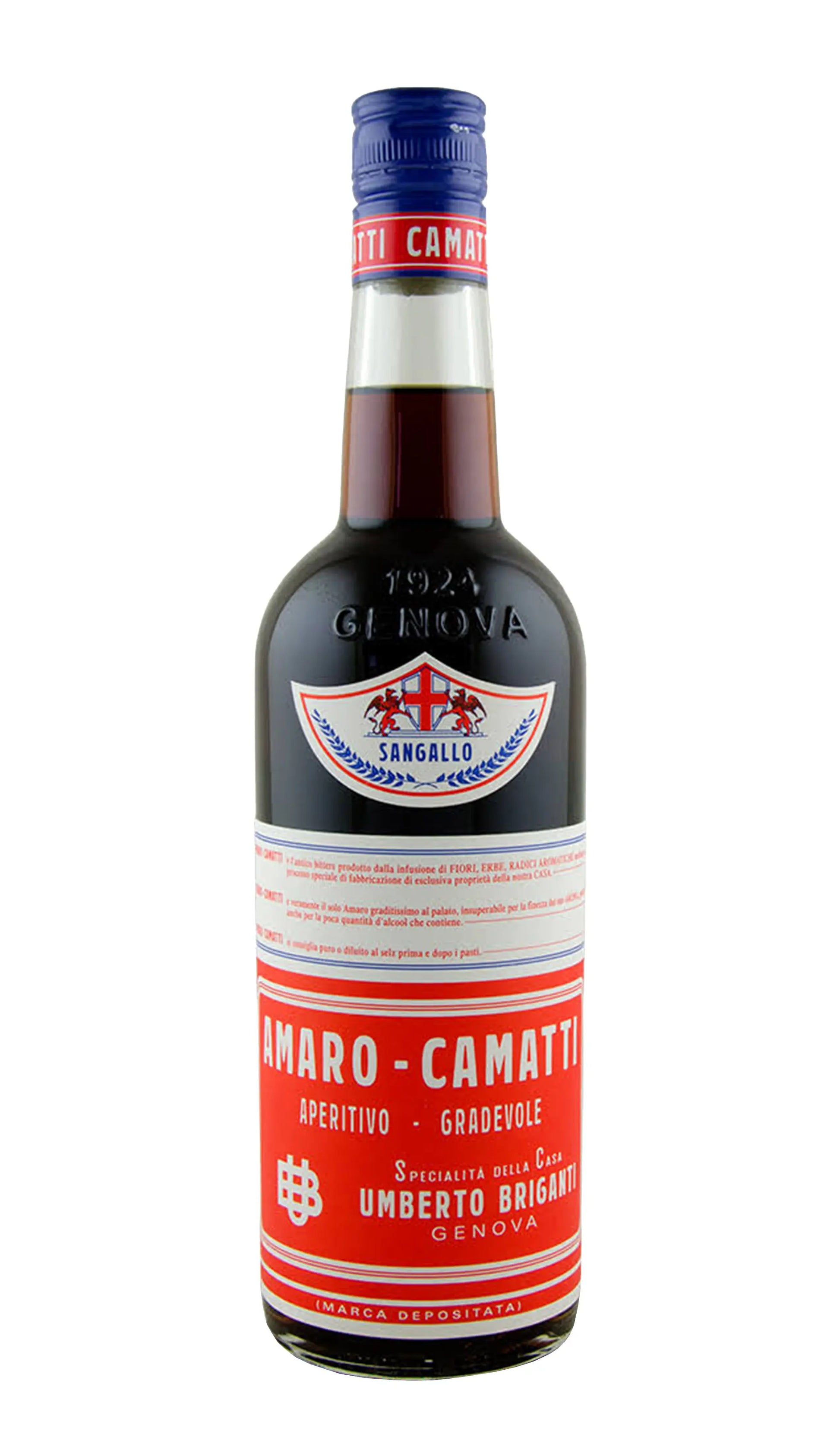 Sangallo Amaro Camatti 700mL bottle of bitters from Italy.