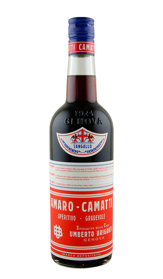 Sangallo Amaro Camatti 700mL bottle of bitters from Italy.