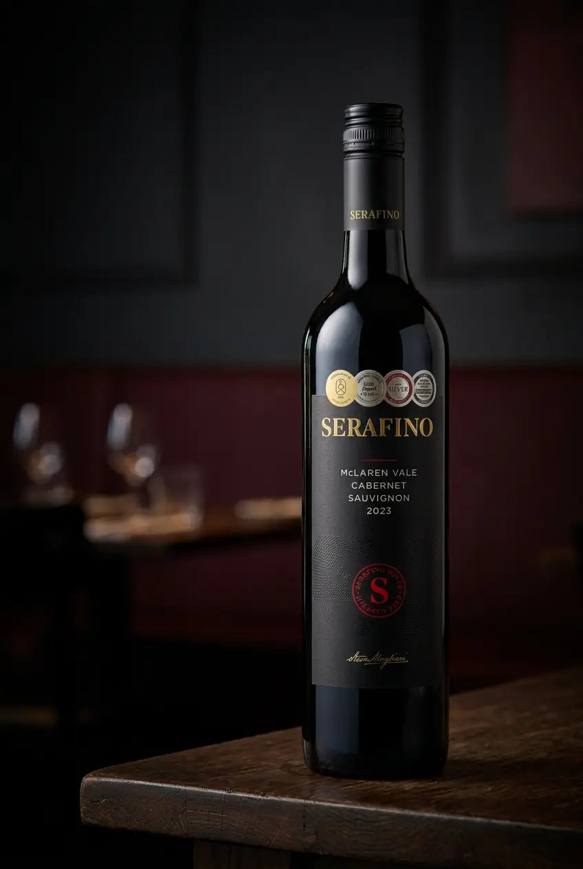 Serafino Black Label Cabernet Sauvignon 2023 McLaren Vale South Australia 750mL wine bottle