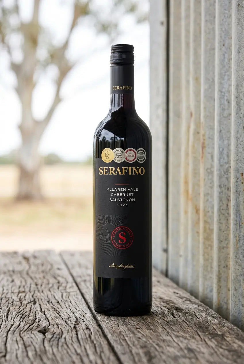 Serafino Black Label Cabernet Sauvignon 2023 McLaren Vale South Australia 750mL wine bottle