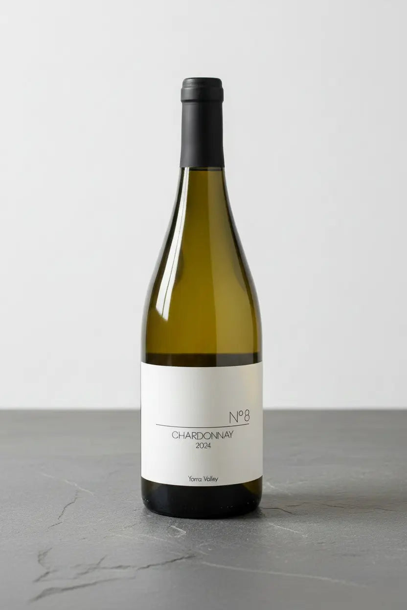 Seville Hill No 8 Chardonnay 2024 bottle on textured slate surface, Yarra Valley