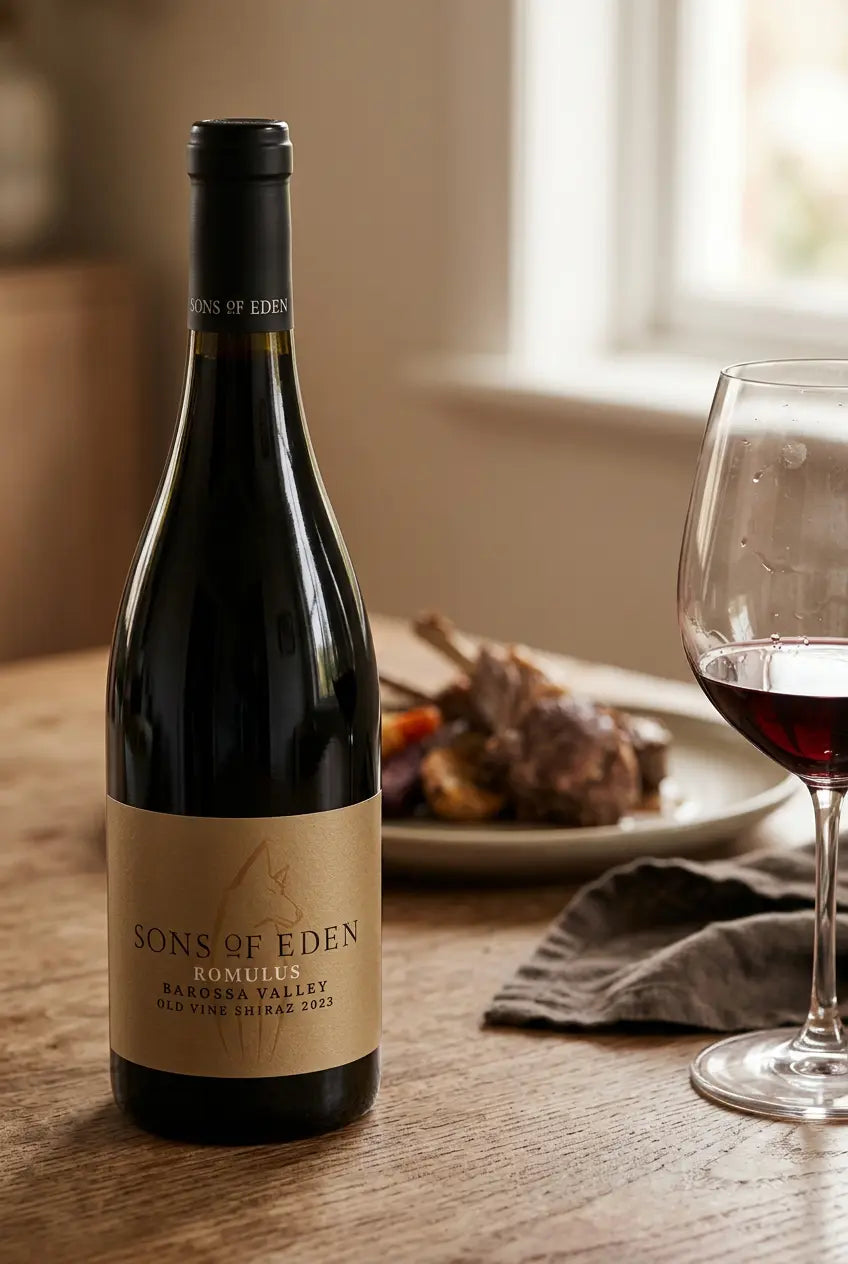 Sons of Eden Romulus Old Vine Shiraz 2023 Barossa Valley red wine bottle