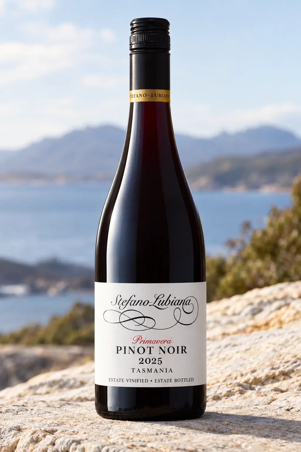 Stefano Lubiana Primavera Pinot Noir 2025 750mL bottle of red wine from Tasmania