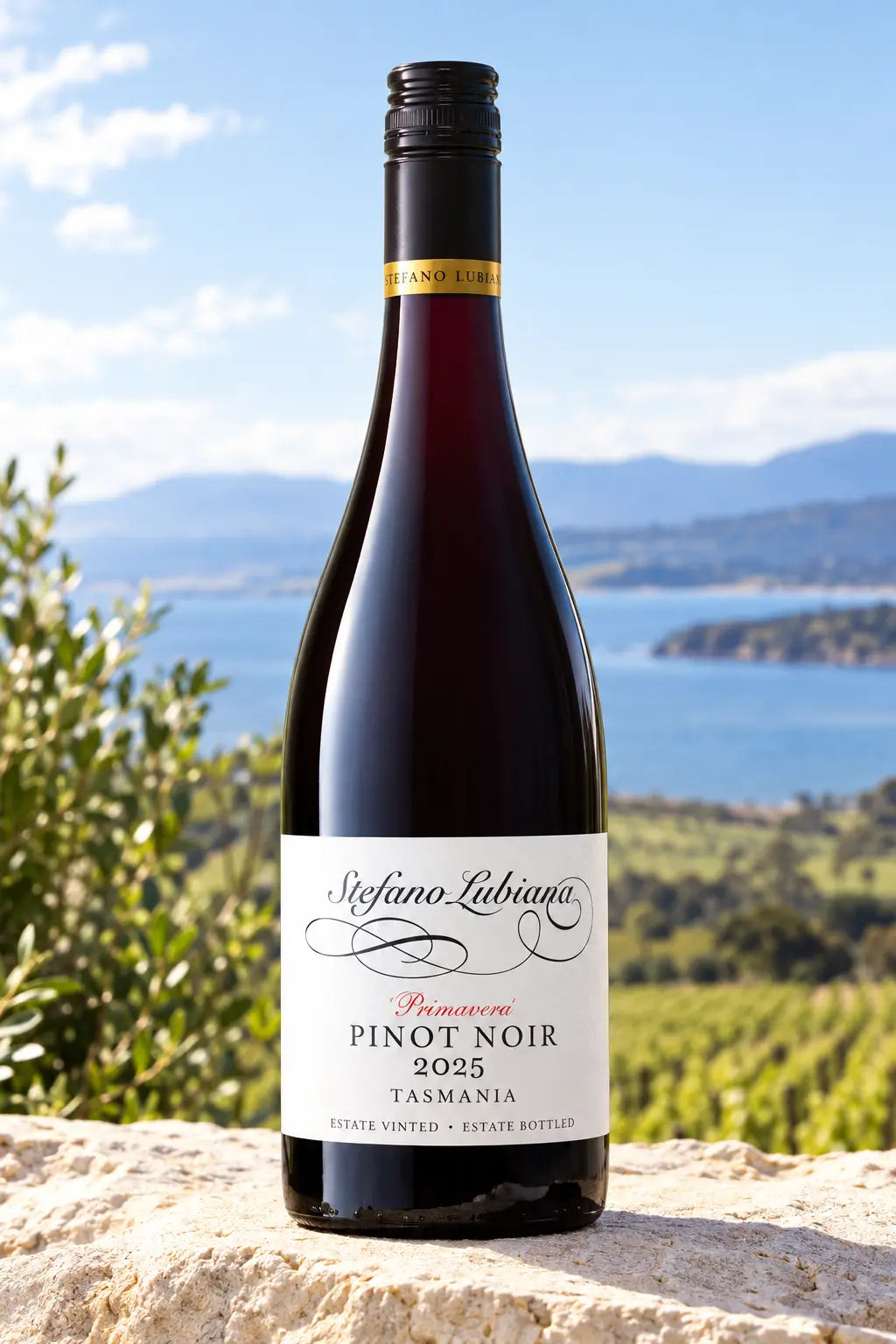 Stefano Lubiana Primavera Pinot Noir 2025 750mL bottle of red wine from Tasmania