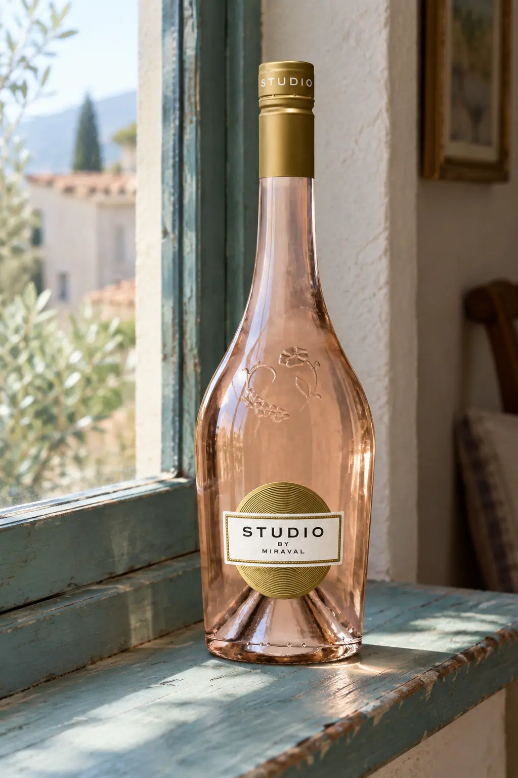 Studio by Miraval Rosé 2025 bottle of wine pale blush French rosé, 750mL.