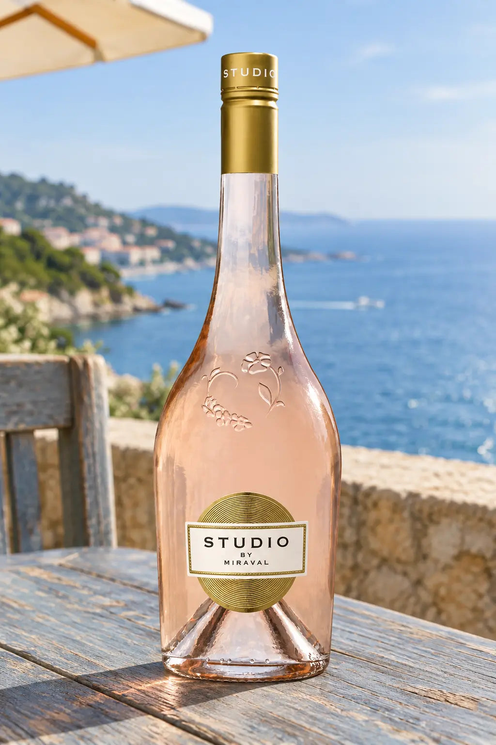 Studio by Miraval Rosé 2025 bottle of wine pale blush French rosé, 750mL.