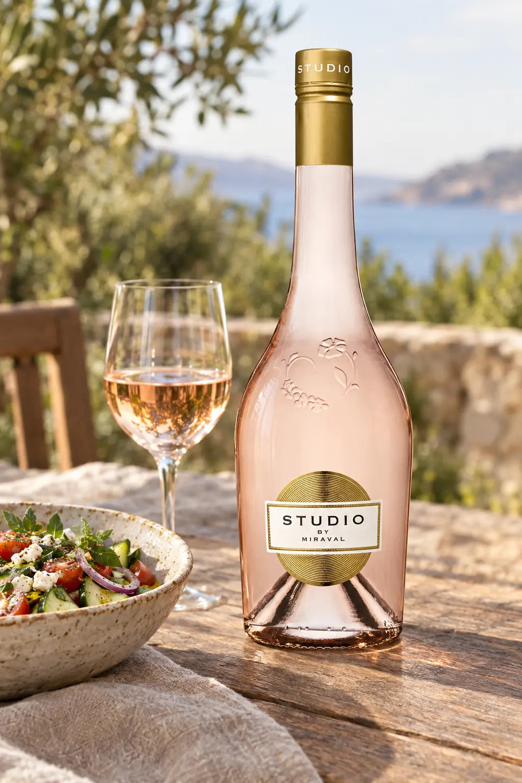 Studio by Miraval Rosé 2025 bottle of wine pale blush French rosé, 750mL.