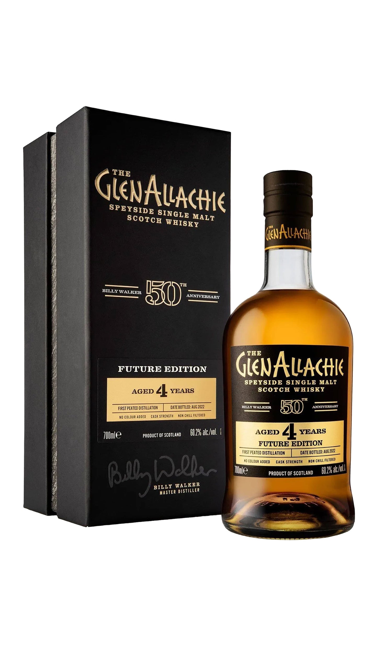 Find out more, explore the range and buy The GlenAllachie Billy Walker Future Edition Peated 4 Year Old (Scotland) available at Wine Sellers Direct - Australia's independent liquor specialists and the best prices.