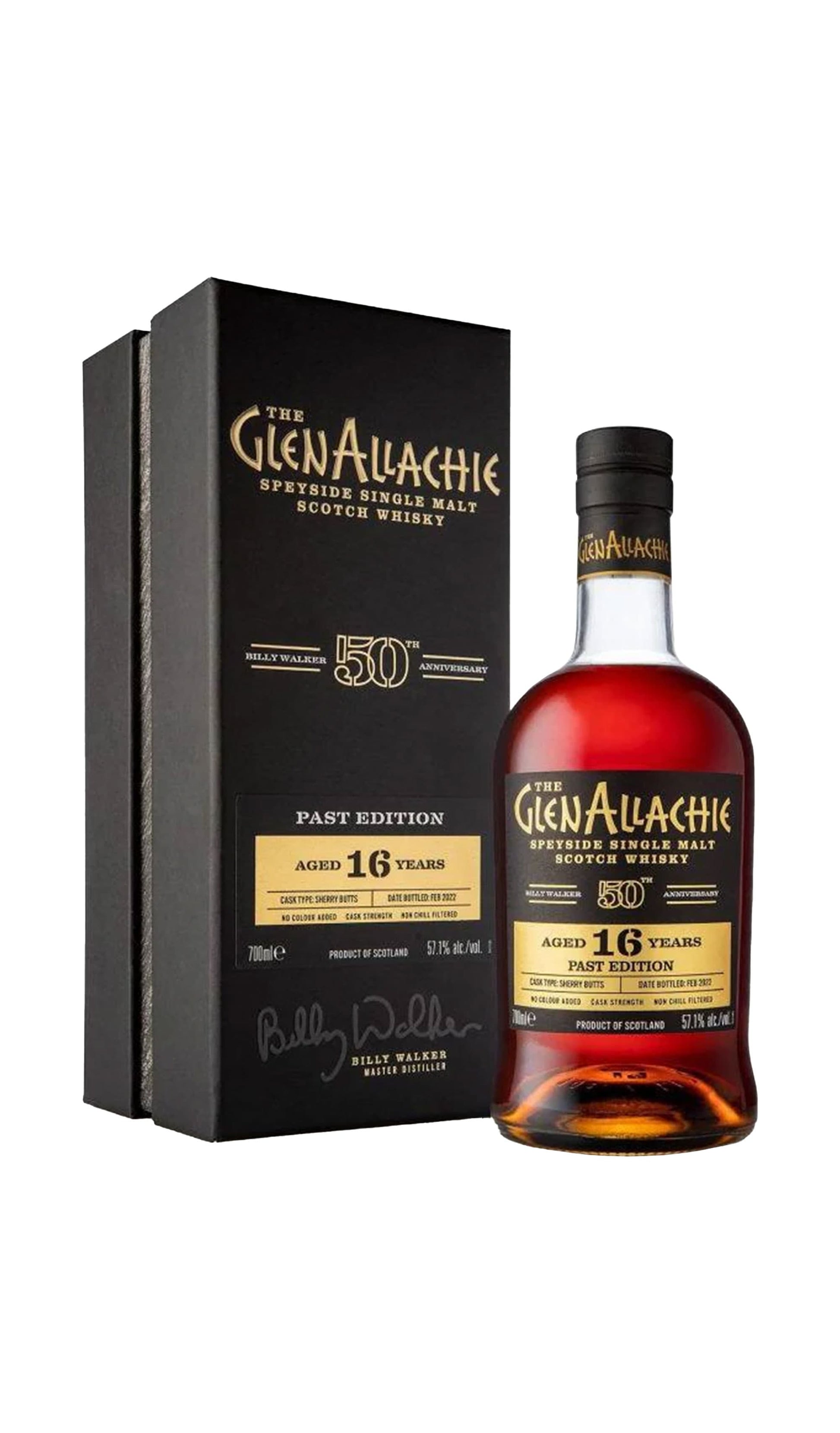 Find out more, explore the range and buy The GlenAllachie Billy Walker Past Edition 50th Anniversary 16 Year Old (Scotland) available at Wine Sellers Direct.