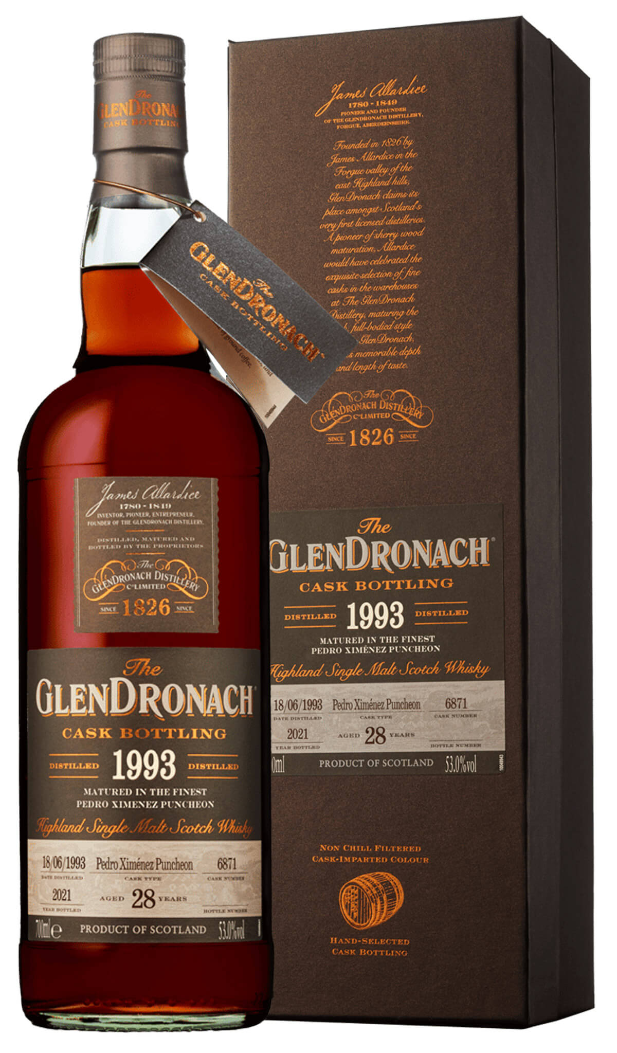 Find out more, explore the range and buy The GlenDronach 1993 Single Cask 28 Year Old Cask 6871 Single Malt Scotch Whisky 700mL available online at Wine Sellers Direct - Australia's independent liquor specialists.