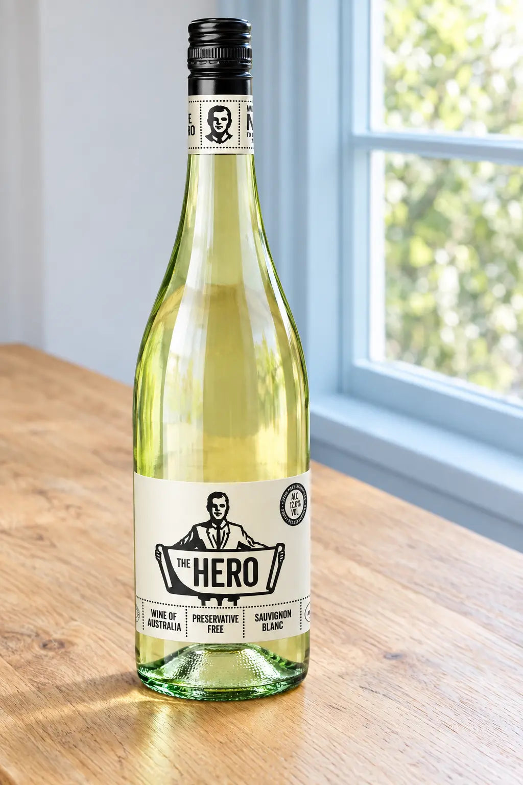 The Hero Preservative Free Sauvignon Blanc 2026 750mL bottle of white wine from Australia.