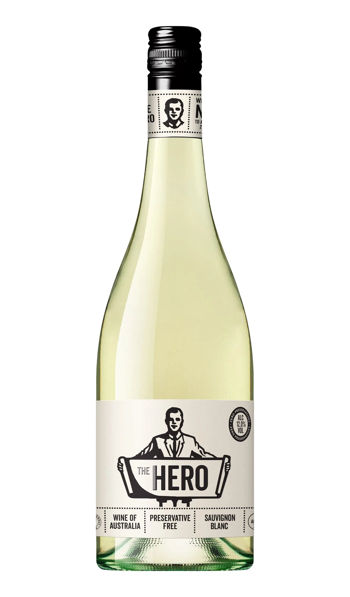 The Hero Preservative Free Sauvignon Blanc 2026 750mL bottle of white wine from Australia.