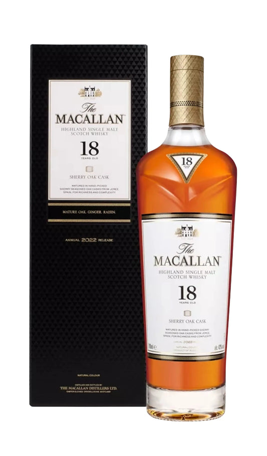 Buy The Macallan Sherry Oak Cask 18YO Scotch Whisky 2022 release online at Wine Sellers Direct's best prices.