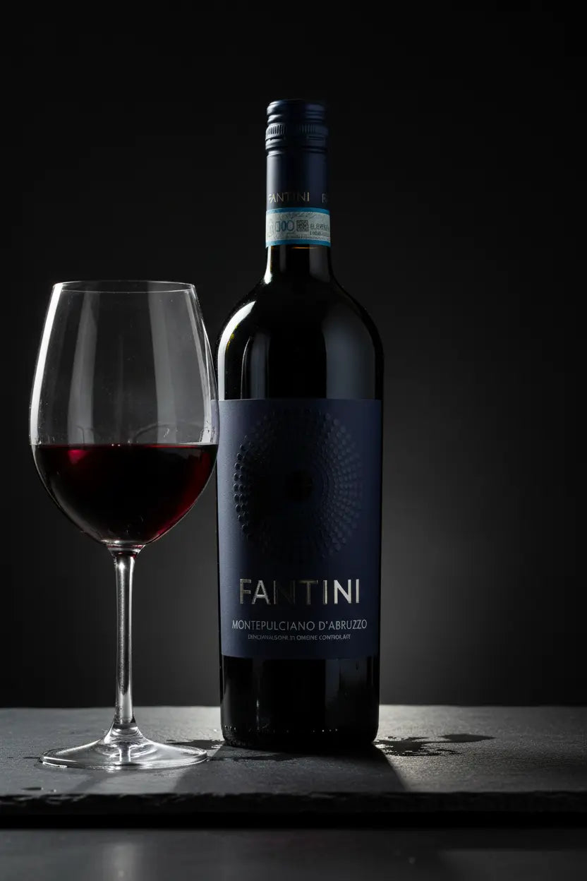 Fantini Montepulciano d'Abruzzo 2025 750ml bottle from Italy dark navy label.