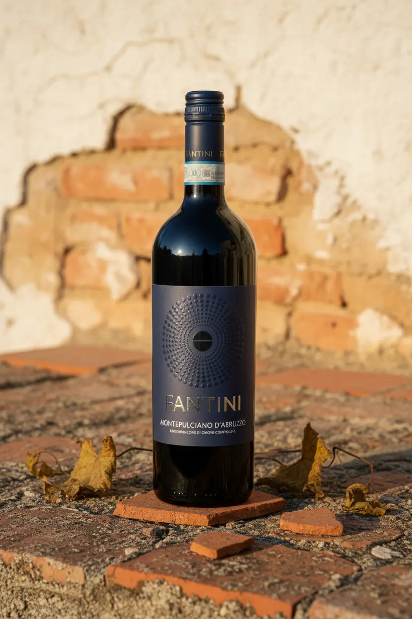 Fantini Montepulciano d'Abruzzo 2025 750ml bottle from Italy dark navy label.