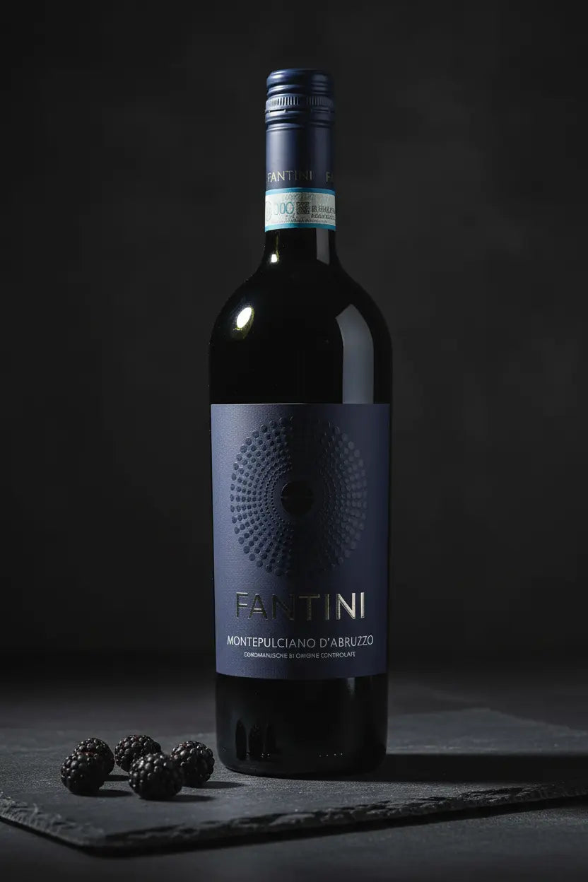 Fantini Montepulciano d'Abruzzo 2025 750ml bottle from Italy dark navy label.