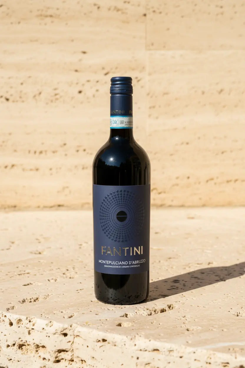 Fantini Montepulciano d'Abruzzo 2025 750ml bottle from Italy dark navy label.