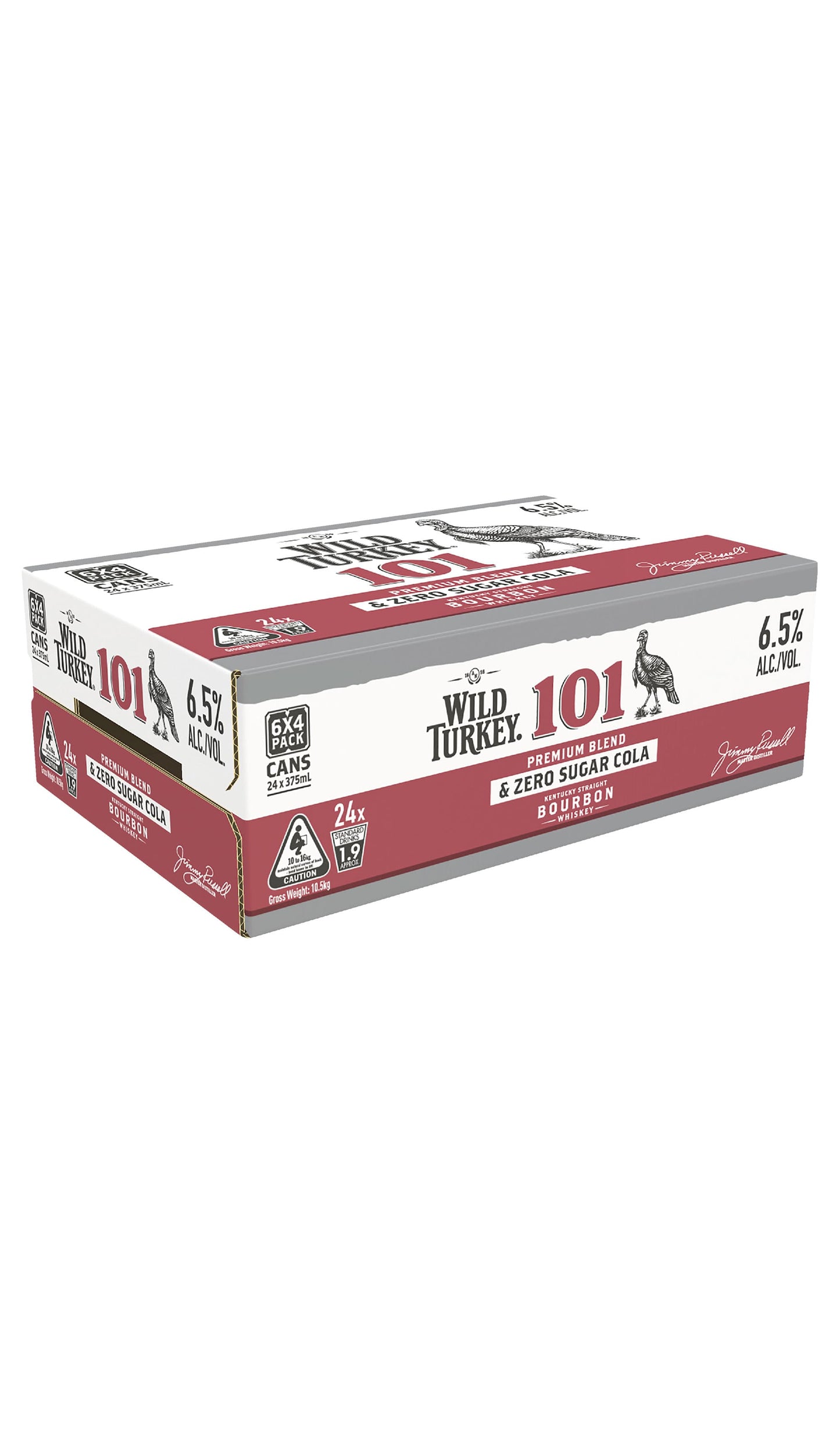 Shop Wild Turkey 101 & Zero Sugar Cola Cans Slab 24x375mL available at Wine Sellers Direct's best prices.