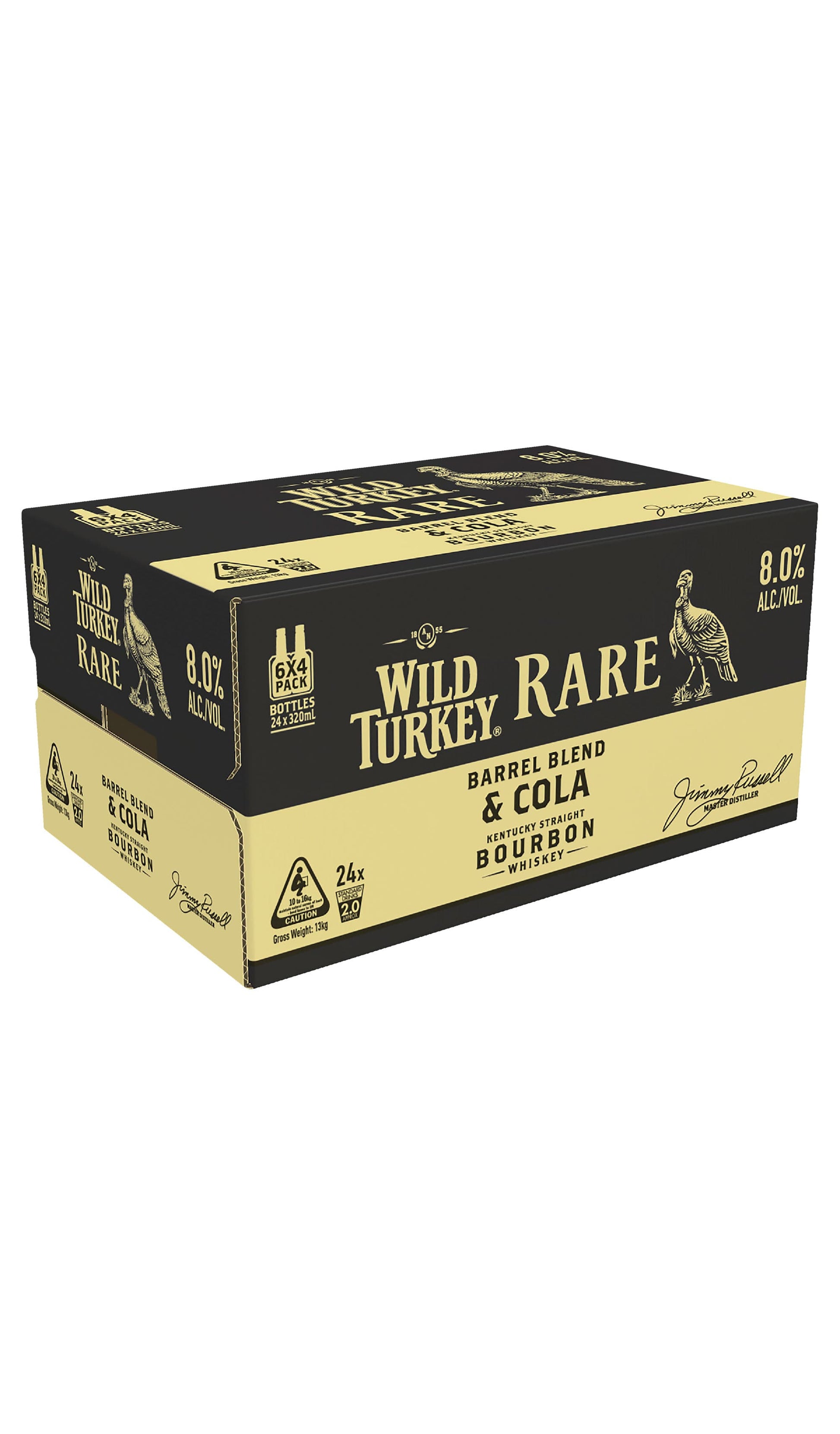 Shop Wild Turkey Rare & Cola Bottles Slab 24x320mL available at Wine Sellers Direct's best prices.