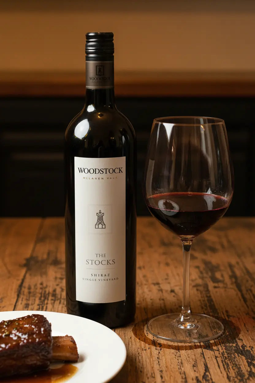 Woodstock The Stocks Shiraz 2018 750ml bottle of red wine from McLaren Vale