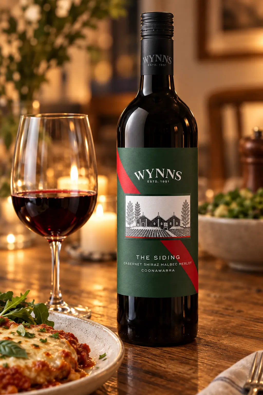 Wynns The Siding Cabernet Shiraz Malbec Merlot 2024 750mL bottle of red wine from Coonawarra