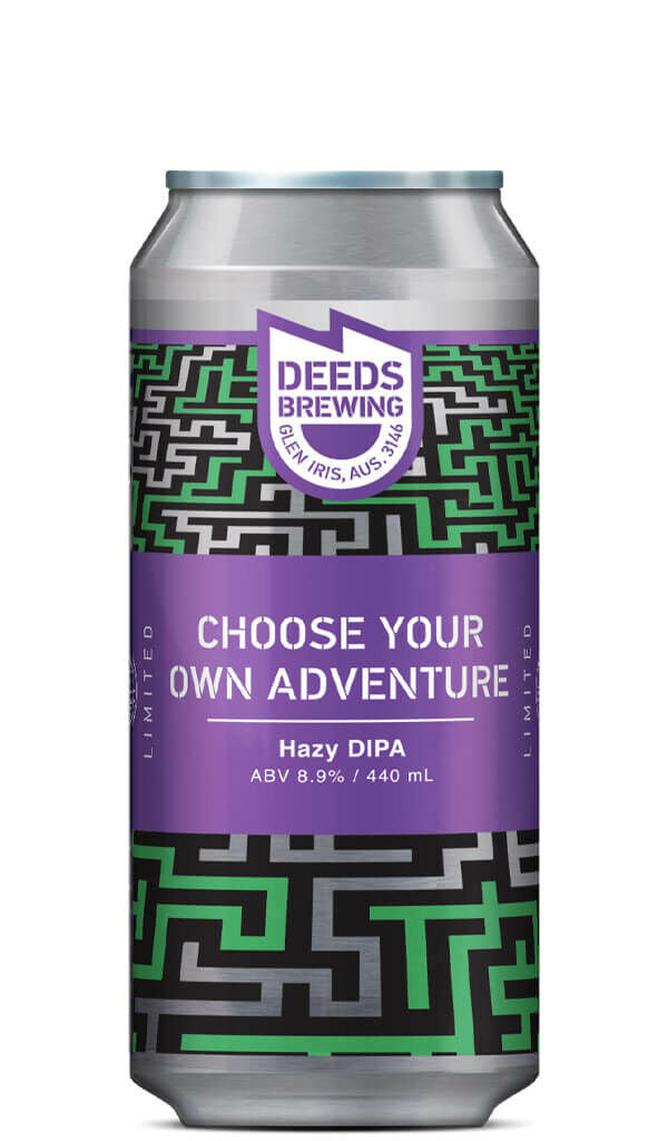 Find out more or buy Deeds Brewing Choose Your Own Adventure Hazy DIPA 440ml online at Wine Sellers Direct - Australia’s independent liquor specialists.
