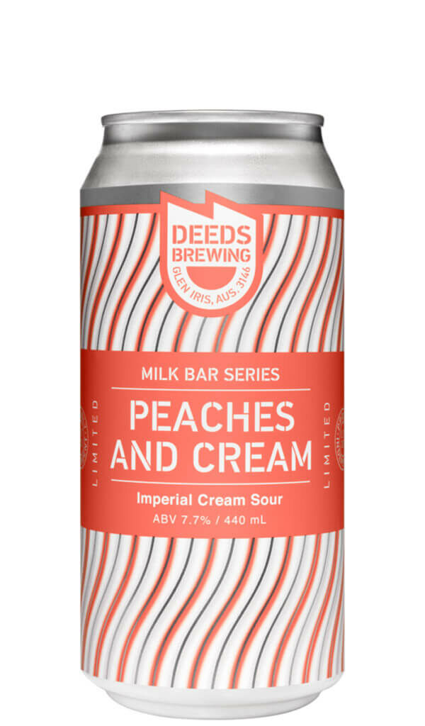 Find out more or buy Deeds Brewing Peaches And Cream Imperial Cream Sour 440ml online at Wine Sellers Direct - Australia’s independent liquor specialists.