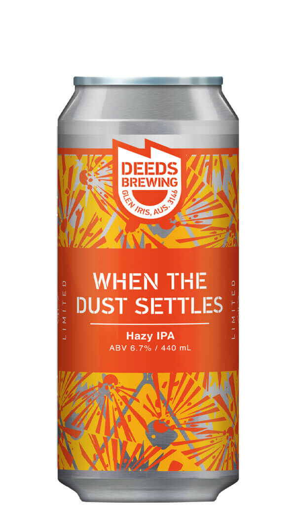 Find out more or buy Deeds Brewing When The Dust Settles Hazy IPA 440ml online at Wine Sellers Direct - Australia’s independent liquor specialists.