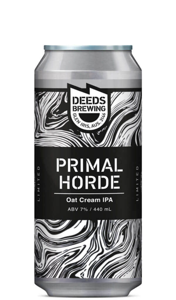 Find out more or buy Deeds Brewing Primal Horde Oat Cream IPA 440ml online at Wine Sellers Direct - Australia’s independent liquor specialists.