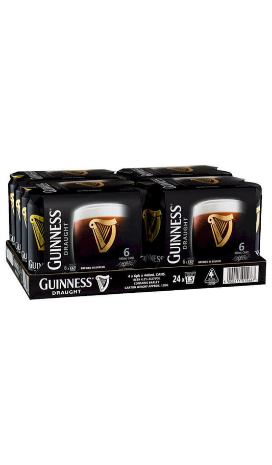 Find out more or buy Guinness Draught Stout 440ml (24 Can Slab) (Fully Imported) online at Wine Sellers Direct - Australia’s independent liquor specialists.