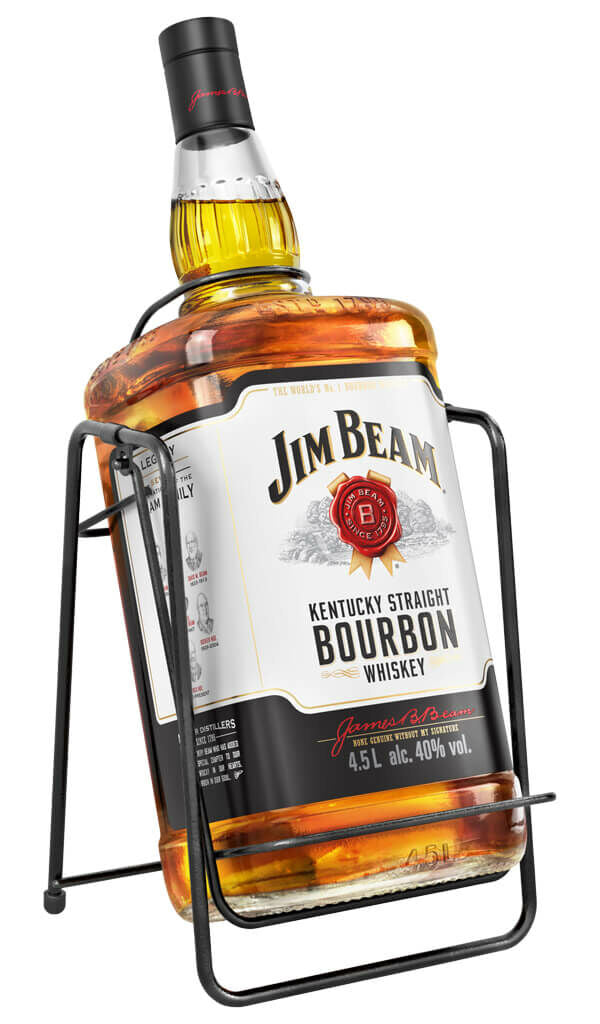 Find out more or buy Jim Beam White Label Bourbon Whiskey 4.5 Litre Cradle online at Wine Sellers Direct - Australia’s independent liquor specialists.