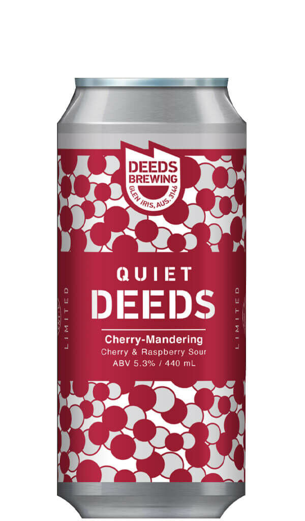 Find out more or buy Quiet Deeds Cherry Mandering Cherry Raspberry Sour 440ml online at Wine Sellers Direct - Australia’s independent liquor specialists.