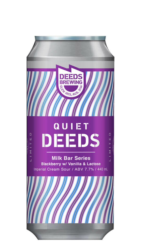 Find out more or buy Quiet Deeds 'Milkbar Series #1' Blueberry 'Imperial Cream Sour' 440ml online at Wine Sellers Direct - Australia’s independent liquor specialists.