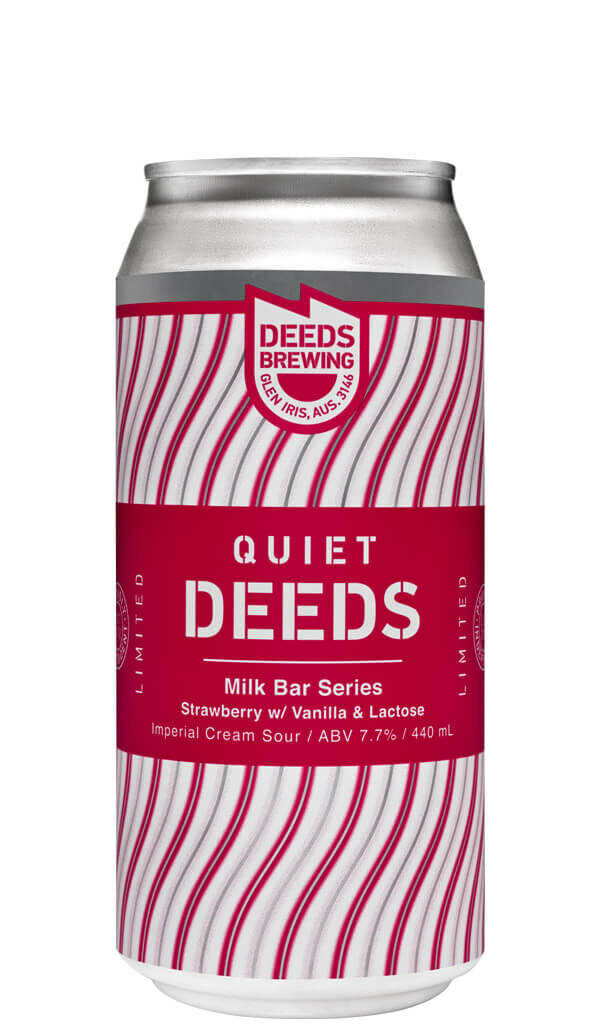 Find out more or buy Quiet Deeds Milk Bar Series Strawberry Imperial Cream Sour 440ml online at Wine Sellers Direct - Australia’s independent liquor specialists.