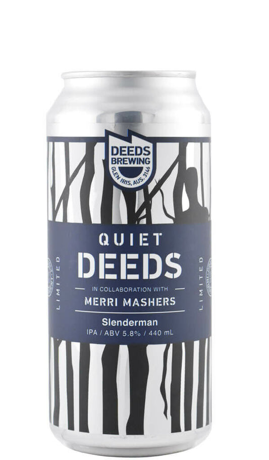 Find out more or buy Quiet Deeds x Merri Mashers Slenderman IPA 440ml online at Wine Sellers Direct - Australia’s independent liquor specialists.