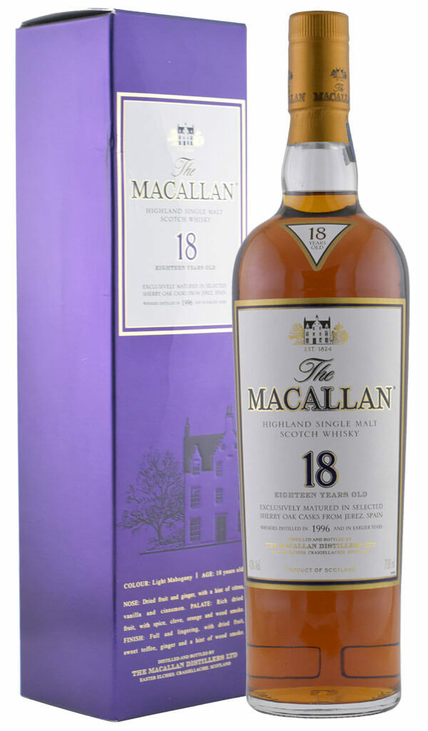 Find out more or buy The Macallan 18 Year Old 1996 Single Malt Sherry Cask (Discounted - Scotch Whisky, Highlands) online at Wine Sellers Direct - Australia’s independent liquor specialists.