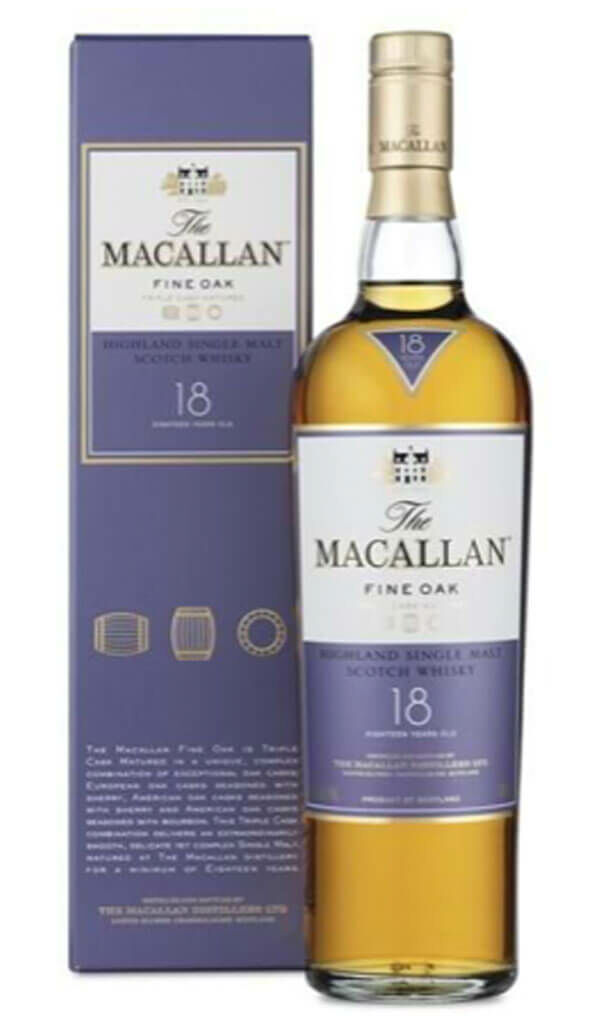 Find out more or buy The Macallan Fine Oak 18 YO Scotch Whisky 700mL online at Wine Sellers Direct - Australia’s independent liquor specialists.