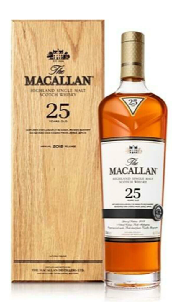 Find out more or buy The Macallan Sherry Oak 25 Year Old - 2018 Release (Scotch Whisky) online at Wine Sellers Direct - Australia’s independent liquor specialists.