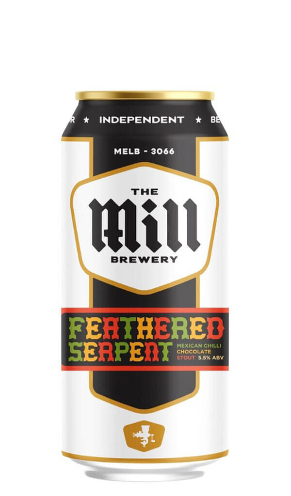 Find out more or buy The Mill Brewery Feathered Serpent Mexican Chilli Chocolate Stout 440ml online at Wine Sellers Direct - Australia’s independent liquor specialists.